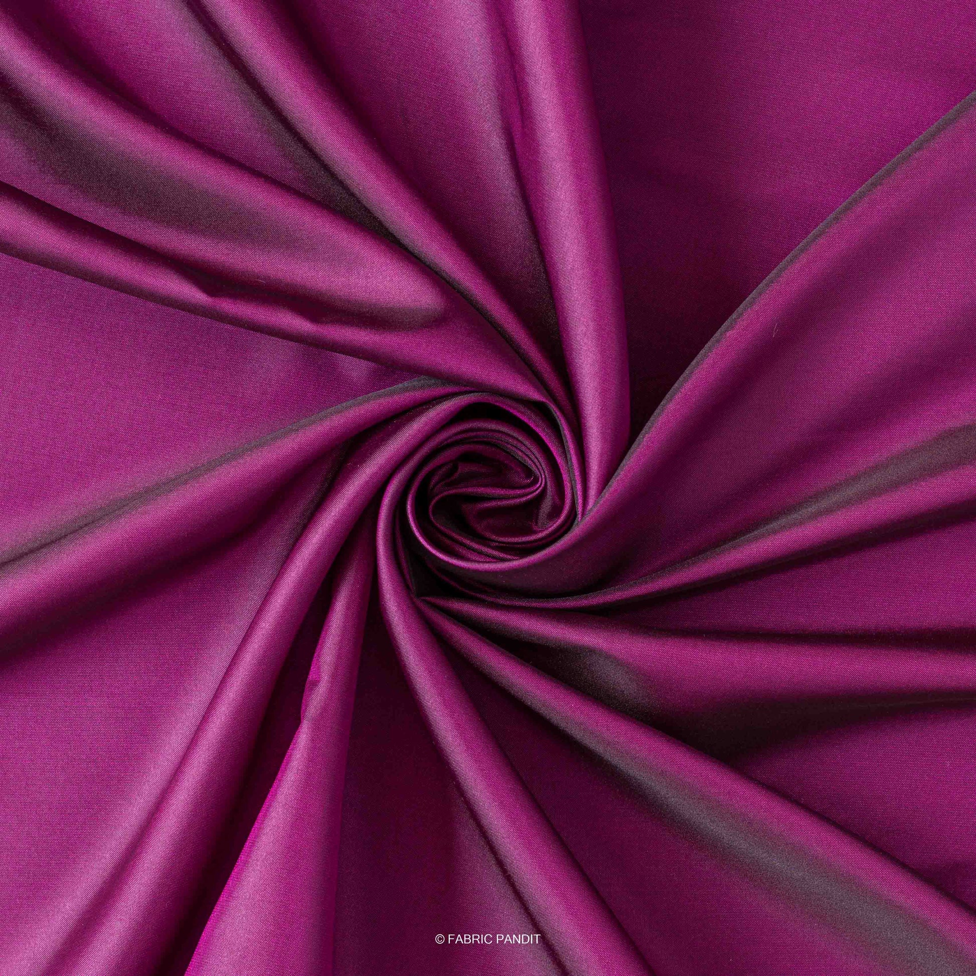 Fabric Pandit Fabric Dark Magenta Plain Premium Dual Tone Paper Silk Fabric (Width 44 Inches)