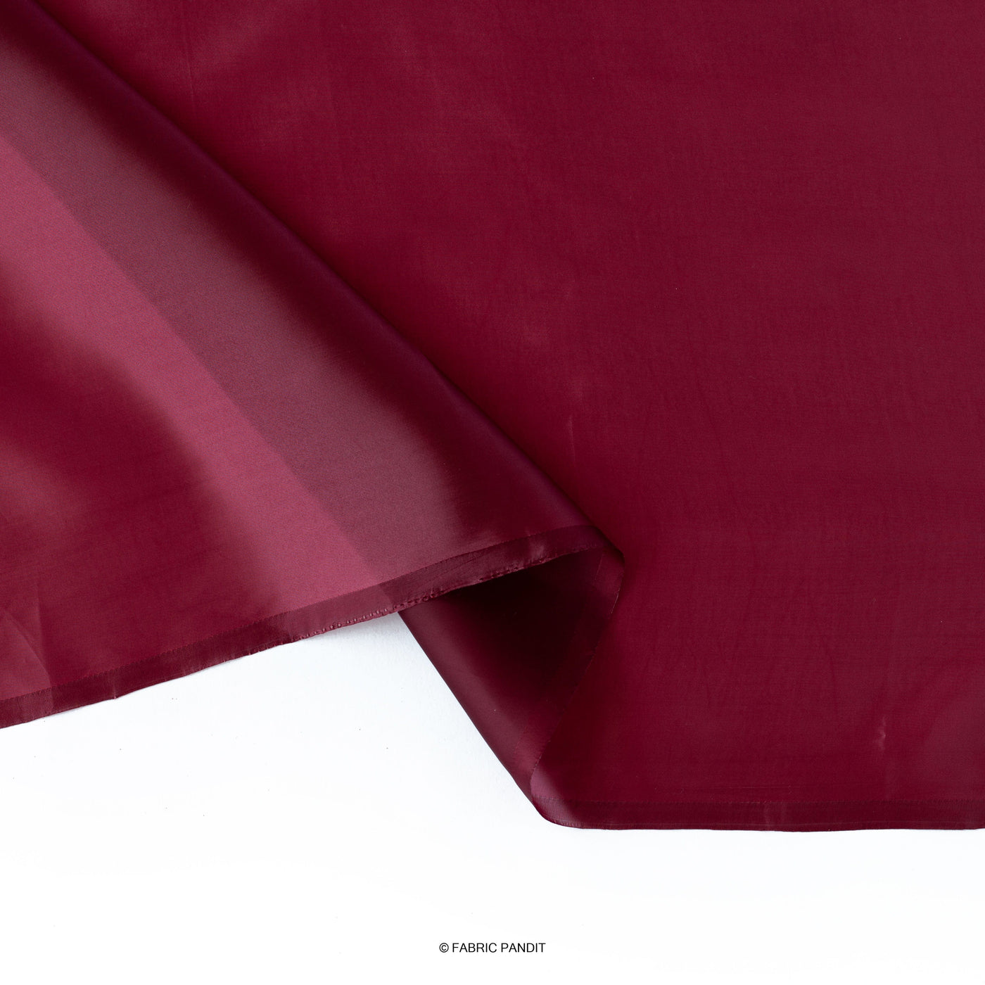 Fabric Pandit Fabric Dark Magenta Plain Premium Organza Fabric (Width 44 Inches)