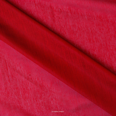 Fabric Pandit Fabric Dark Maroon Color Plain Chanderi Fabric (Width 43 Inches)
