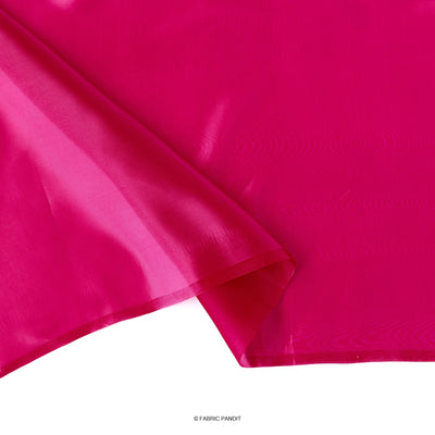 Fabric Pandit Fabric Deep Pink Plain Premium Organza Fabric (Width 44 Inches)