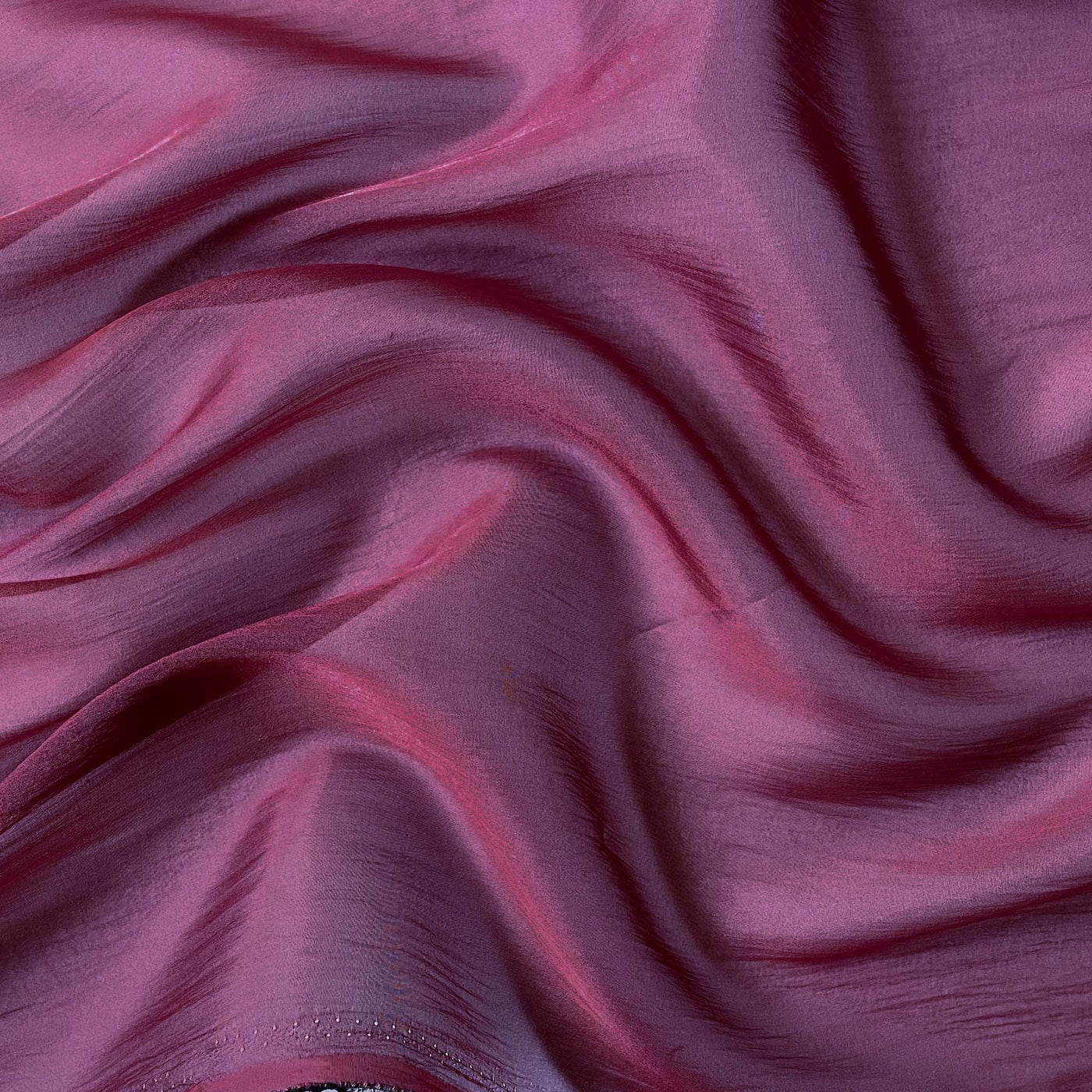 Fabric Pandit Fabric Deep Wine Plain Crinkle Organza Imported Fabric (Width 58 Inches)