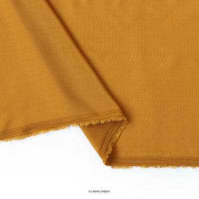 Fabric Pandit Fabric Dusty Mustard Soft Poly Muslin Fabric (Width 44 Inches)