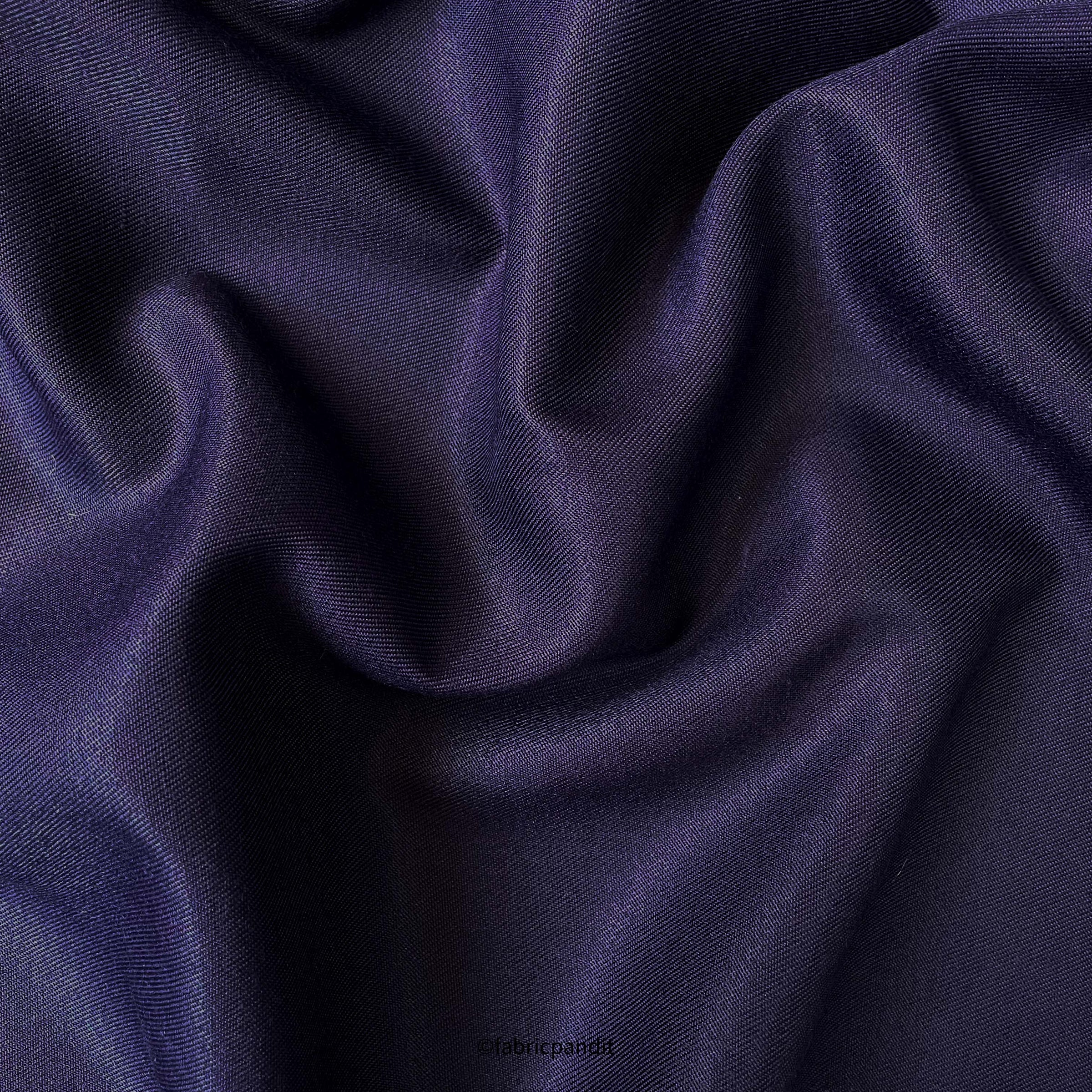 Fabric Pandit Fabric Eggplant Violet Twill Premium Suiting Fabric (Width 58 Inches)