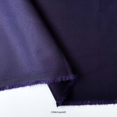 Fabric Pandit Fabric Eggplant Violet Twill Premium Suiting Fabric (Width 58 Inches)