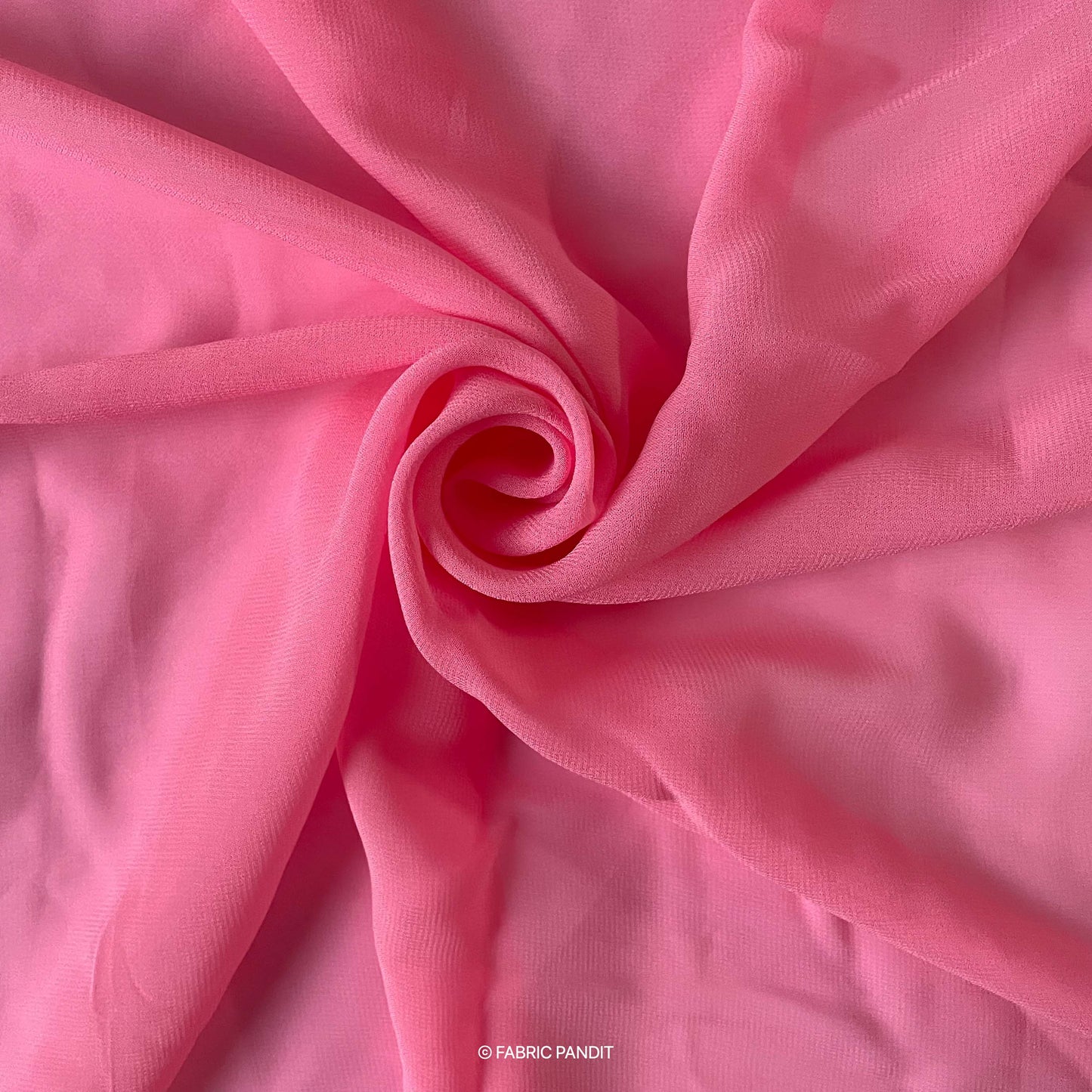 Fabric Pandit Fabric Flamingo Pink Color Pure Georgette Fabric (Width 44 inches)