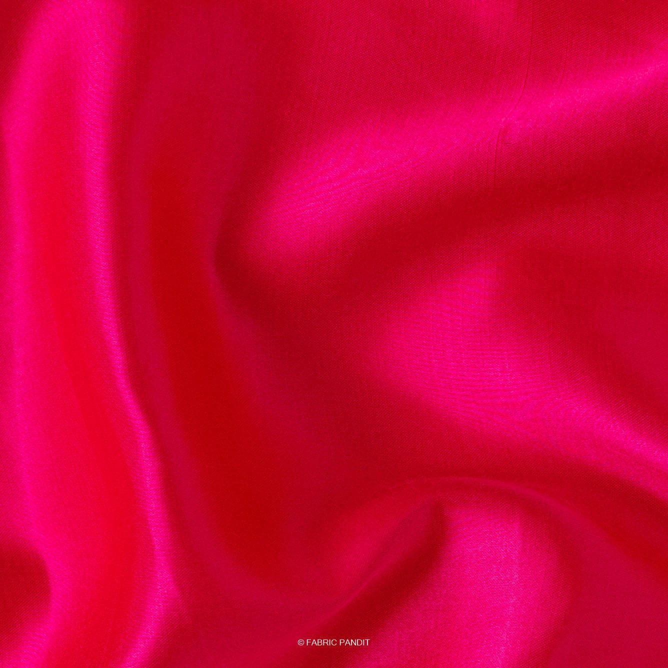 Fabric Pandit Fabric Fluorescent Pink Plain Modal Satin Fabric (Width 44 Inches)