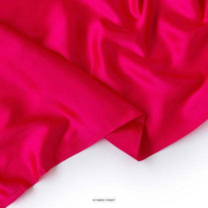 Fabric Pandit Fabric Fluorescent Pink Plain Modal Satin Fabric (Width 44 Inches)