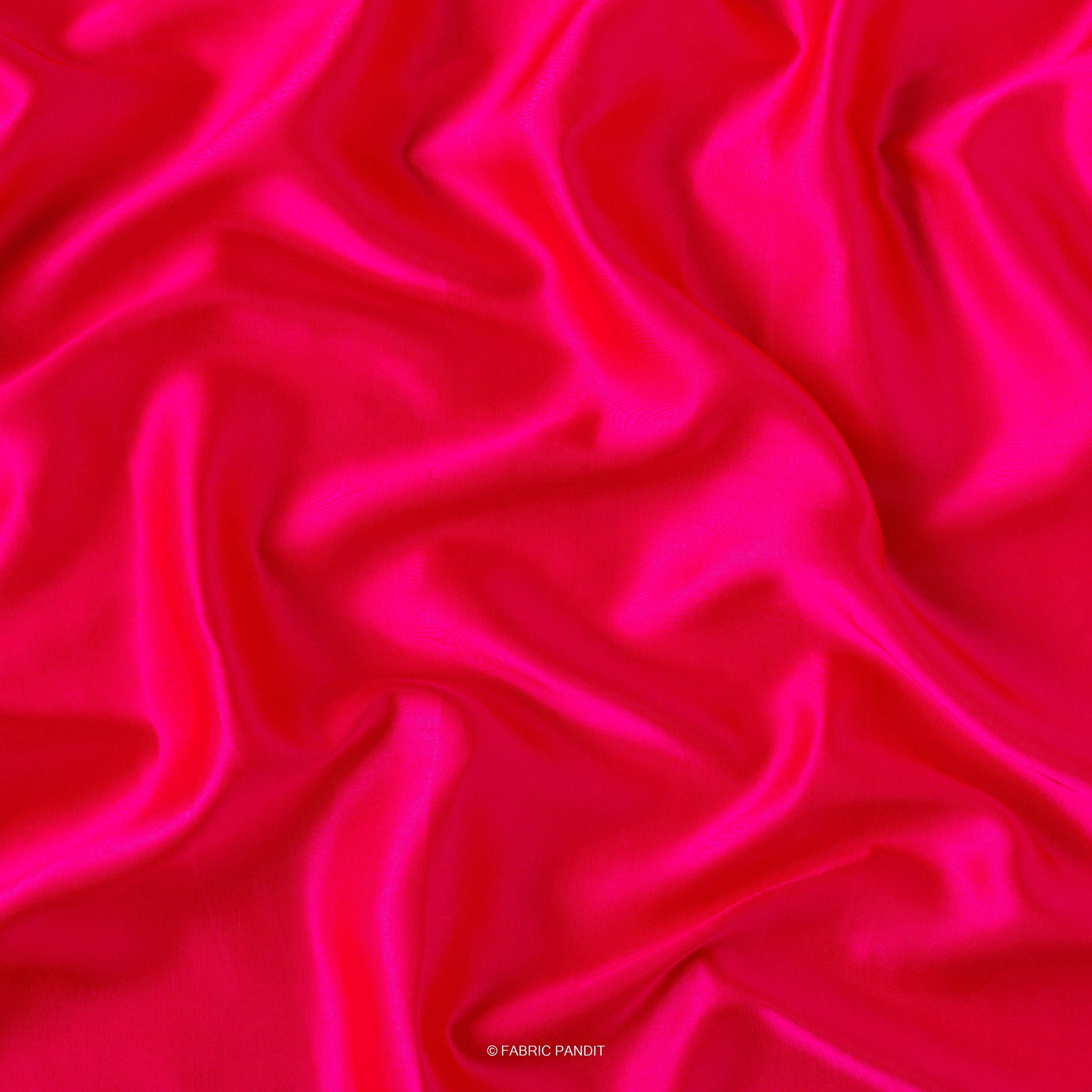 Fabric Pandit Fabric Fluorescent Pink Plain Modal Satin Fabric (Width 44 Inches)