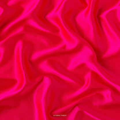 Fabric Pandit Fabric Fluorescent Pink Plain Modal Satin Fabric (Width 44 Inches)