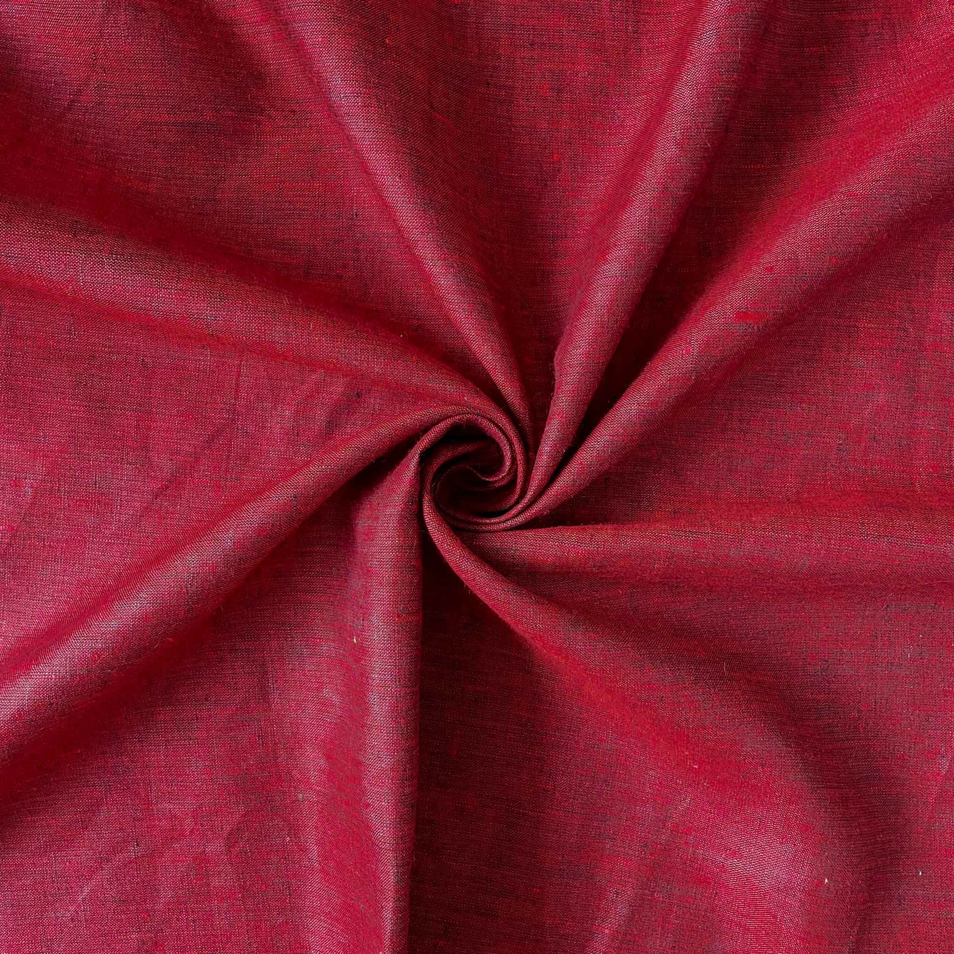 Fabric Pandit Fabric Garnet Red Plain Premium 60 Lea Pure Linen Fabric (Width 58 Inches)