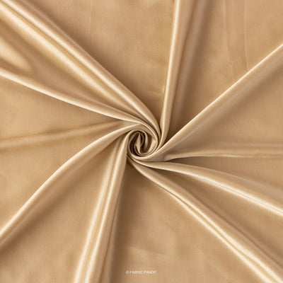 Fabric Pandit Fabric Gold Color Plain Modal Satin Fabric (Width 44 Inches)