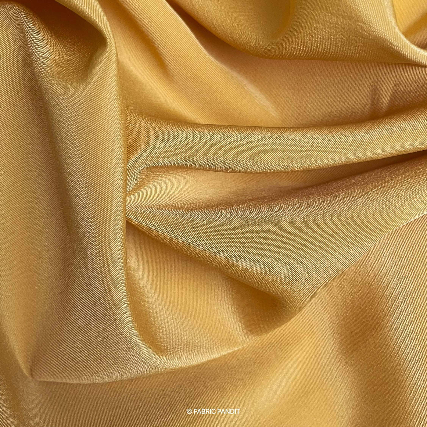 Fabric Pandit Fabric Golden Color Premium French Crepe Fabric (Width 44 inches)