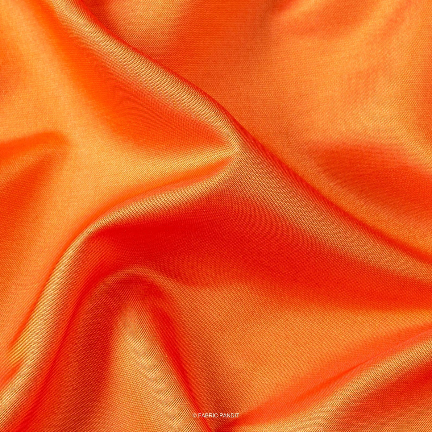 Fabric Pandit Fabric Golden Orange Plain Premium Dual Tone Paper Silk Fabric (Width 44 Inches)