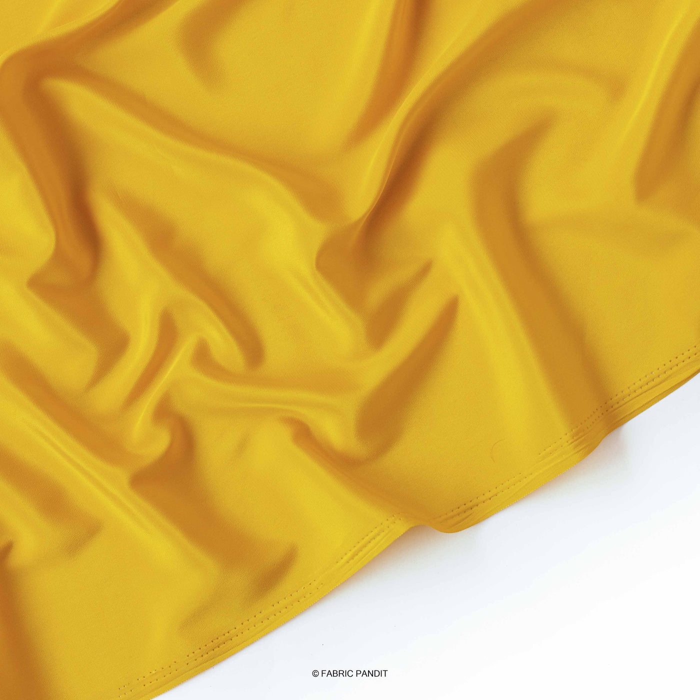 Fabric Pandit Fabric Honey Yellow Premium French Crepe Fabric (Width 44 Inches)