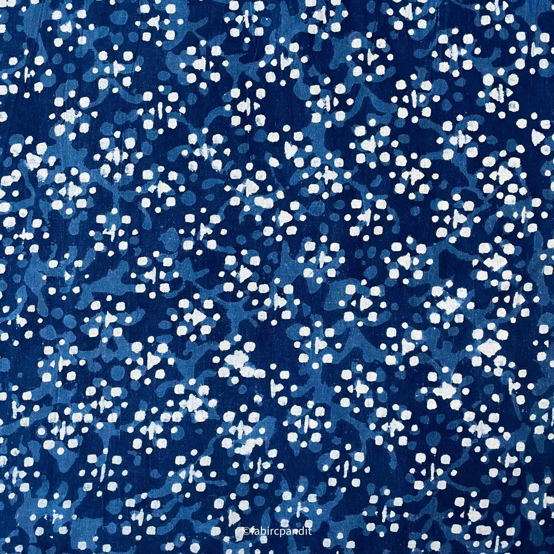 Dabu Printed Cotton Palazzo in Indigo Blue : BNJ312