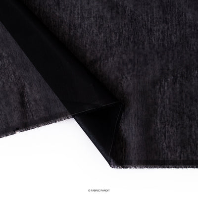 Fabric Pandit Fabric Jade Black Color Plain Chanderi Fabric (Width 43 Inches)