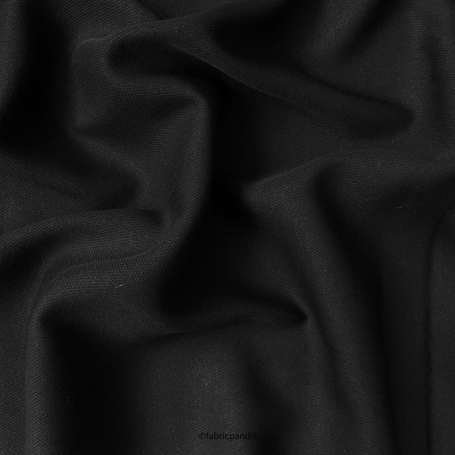 Fabric Pandit Fabric Jade Black Textured Premium Suiting Fabric (Width 58 Inches)