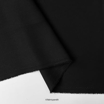 Fabric Pandit Fabric Jade Black Textured Premium Suiting Fabric (Width 58 Inches)