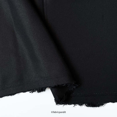 Fabric Pandit Fabric Jade Black Twill Premium Suiting Fabric (Width 58 Inches)