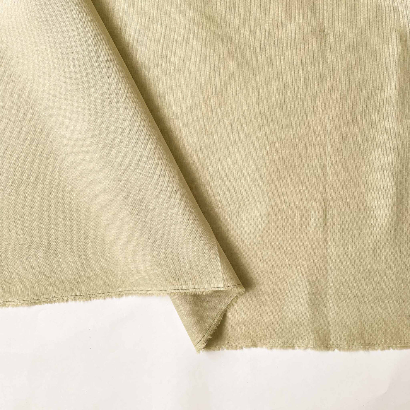 Fabric Pandit Fabric Khaki Color Pure Cotton Linen Fabric (Width 42 Inches)