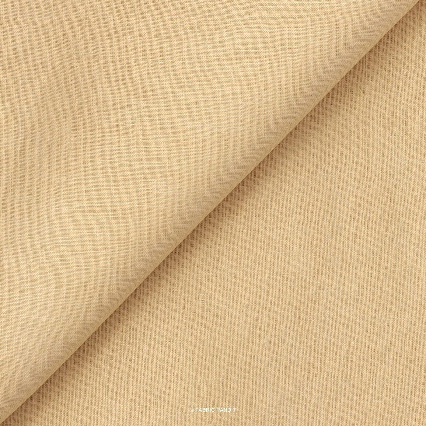 Fabric Pandit Fabric Khaki Plain Premium 60 Lea Pure Linen Fabric (Width 58 inch)
