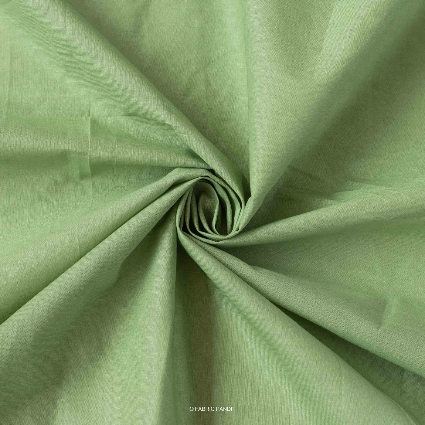 Fabric Pandit Fabric Leaf Green Color Pure Cotton Cambric Fabric (Width 42 Inches)