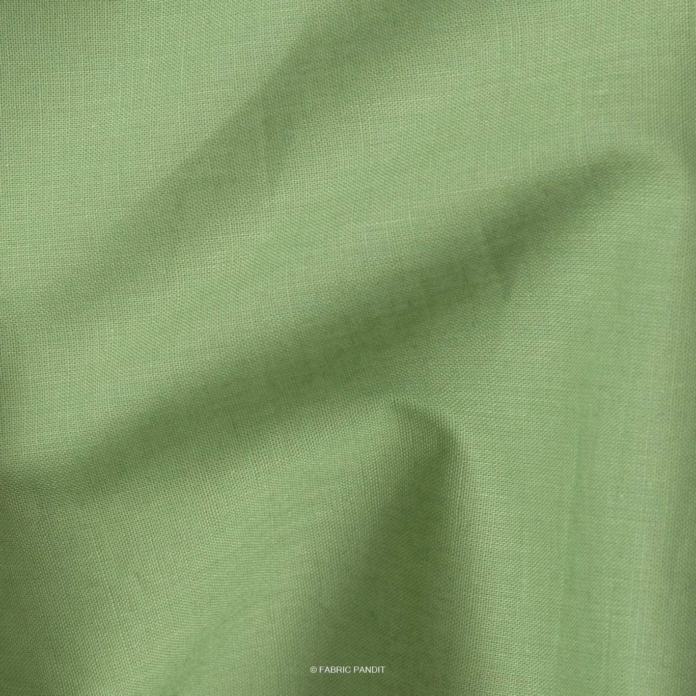Fabric Pandit Fabric Leaf Green Color Pure Cotton Cambric Fabric (Width 42 Inches)