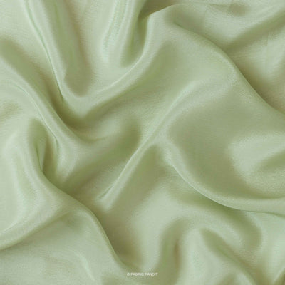 Fabric Pandit Fabric Light Olive Plain Pure Viscose Chinnon Chiffon Fabric (Width 45 Inches)