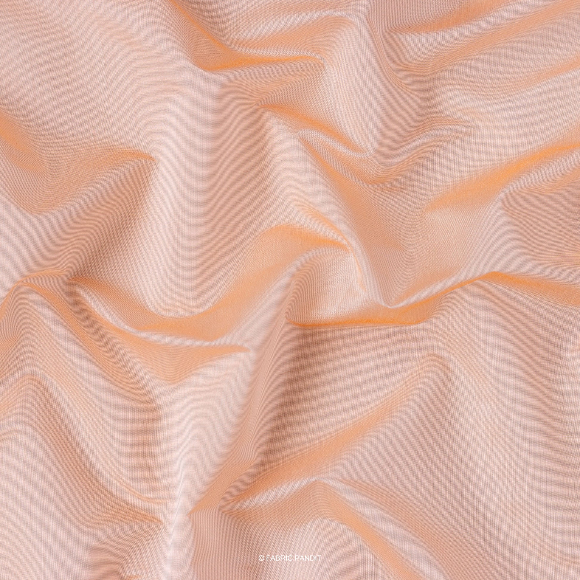 Fabric Pandit Fabric Light Peach Color Plain Chanderi Fabric (Width 43 Inches)