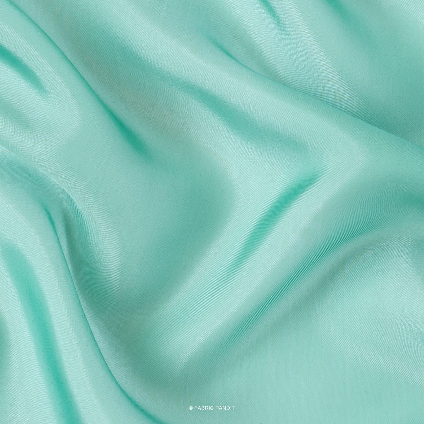 Fabric Pandit Fabric Light Turquoise Plain Premium Organza Fabric (Width 44 Inches)