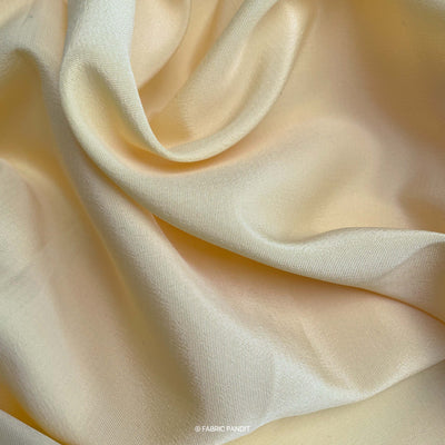 Fabric Pandit Fabric Light Yellow Premium French Crepe Fabric (Width 44 inches)