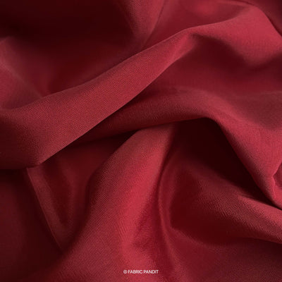 Fabric Pandit Fabric Maroon Color Premium French Crepe Fabric (Width 44 inches)