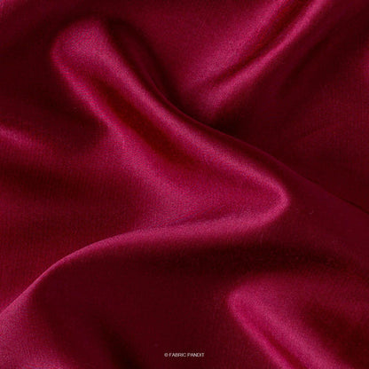 Fabric Pandit Fabric Maroon Plain Modal Satin Fabric (Width 44 Inches)