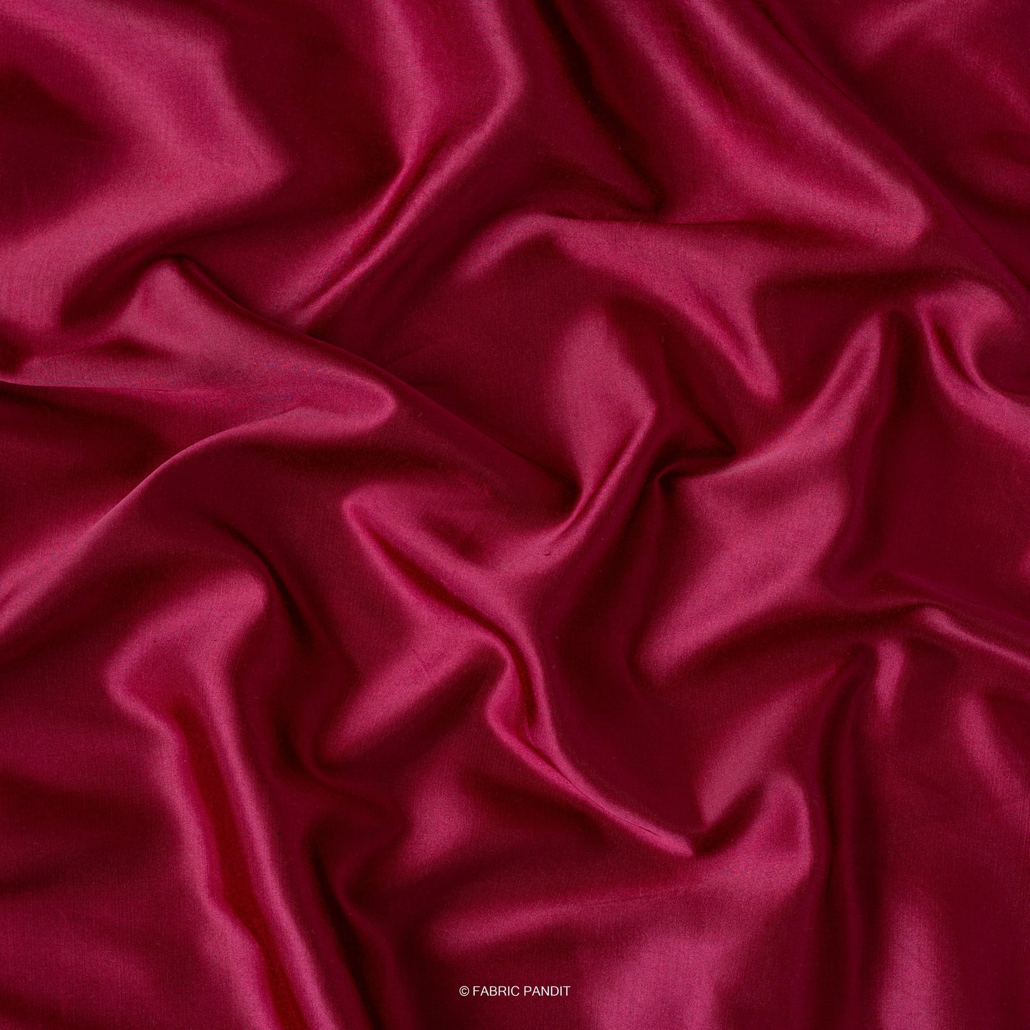 Fabric Pandit Fabric Maroon Plain Modal Satin Fabric (Width 44 Inches)