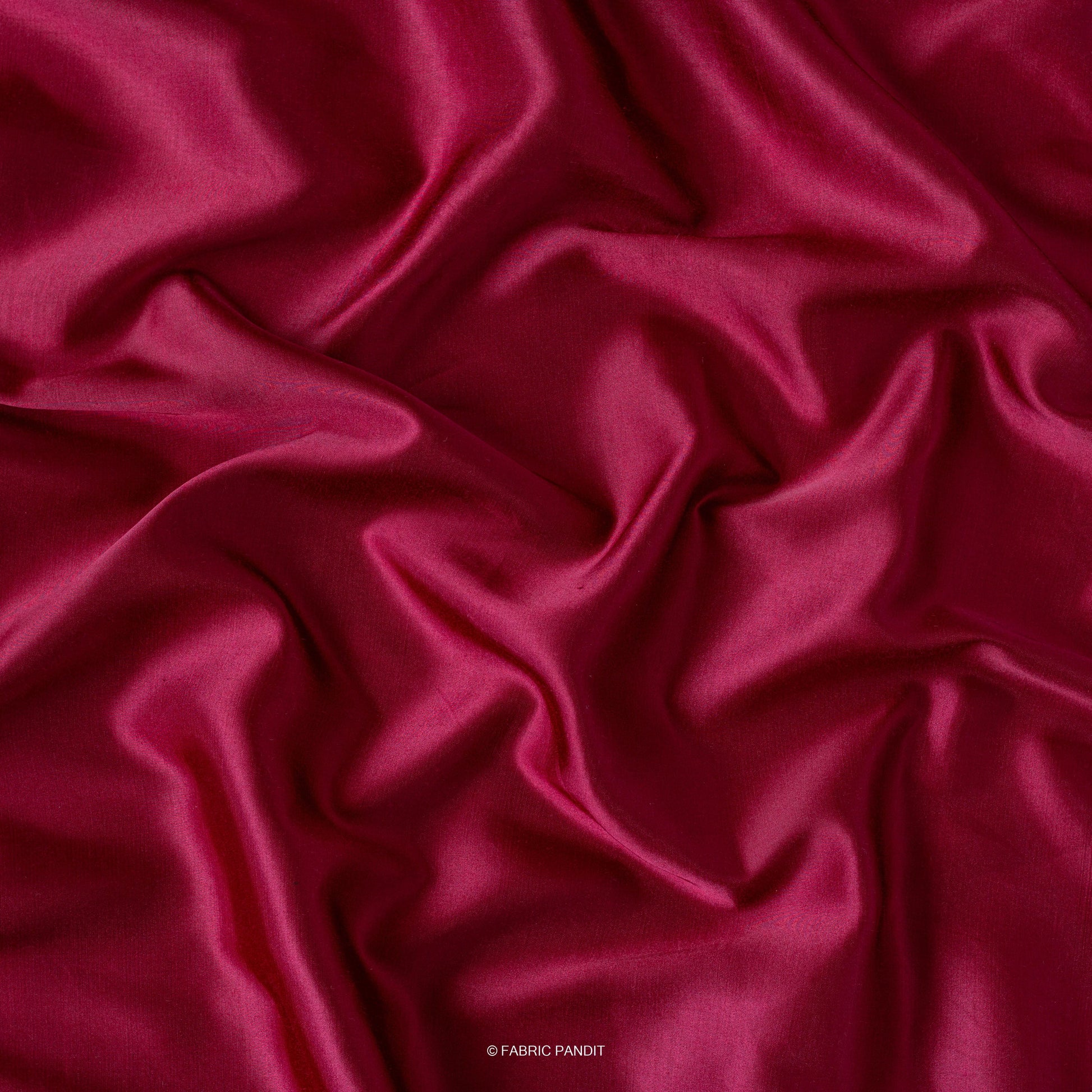 Fabric Pandit Fabric Maroon Plain Modal Satin Fabric (Width 44 Inches)