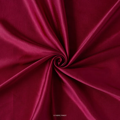 Fabric Pandit Fabric Maroon Plain Modal Satin Fabric (Width 44 Inches)