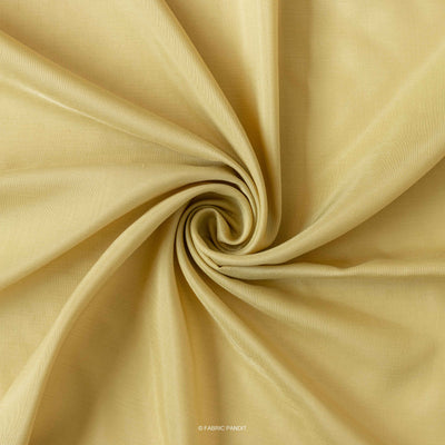 Fabric Pandit Fabric Mellow Yellow Plain Soft Poly Muslin Fabric (Width 44 Inches)