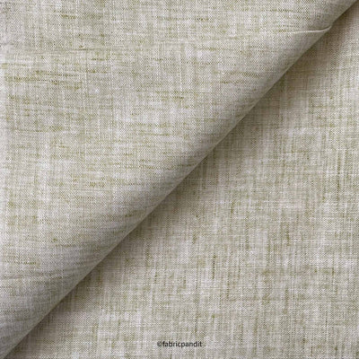 Fabric Pandit Fabric Men's Fresh Green Textured Yarn Dyed Linen Shirting Fabric (Width 58 Inches)