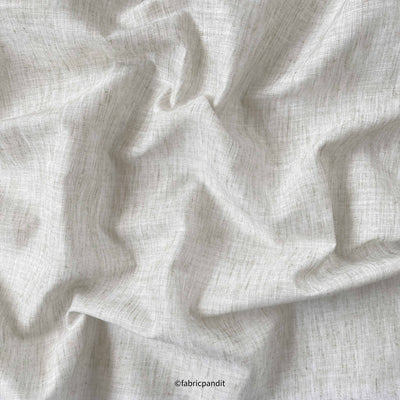 Fabric Pandit Fabric Men's Light Grey Textured Yarn Dyed Linen Shirting Fabric (Width 58 Inches)