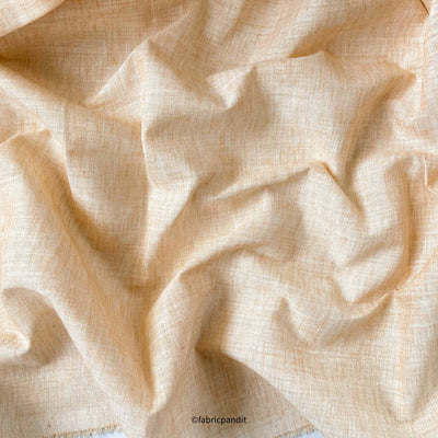 Fabric Pandit Fabric Men's Mango Yellow Textured Yarn Dyed Linen Shirting Fabric (Width 58 Inches)