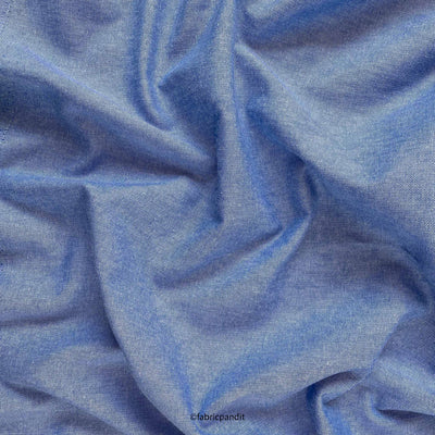 Fabric Pandit Fabric Men's Metalic Blue Premium Oxford Cotton Shirting Fabric (Width 58 Inches)