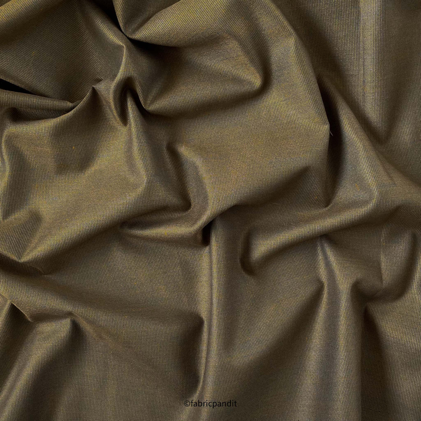 Fabric Pandit Fabric Men's Mud Green Cotton Chambray Shirting Fabric (Width 58 Inches)