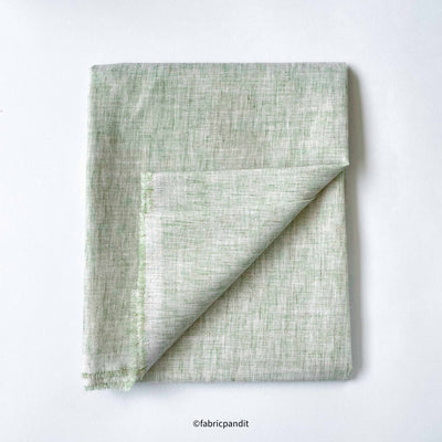Fabric Pandit Fabric Men's Pine Green Textured Yarn Dyed Linen Shirting Fabric (Width 58 Inches)