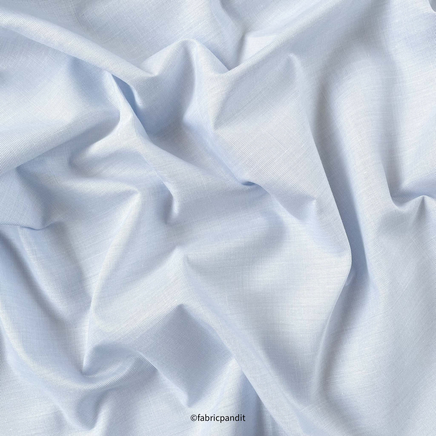 Fabric Pandit Fabric Men's Soft Blue Cotton Yarn Dyed Shirting Fabric (Width 58 Inch)