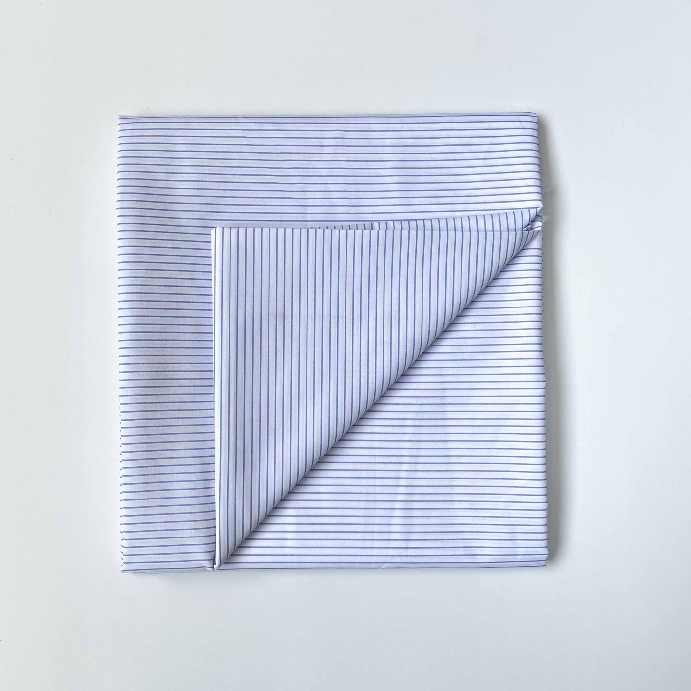 Fabric Pandit Fabric Men's White & Light Blue Stripes Pattern Pure Cotton Shirting Fabric (Width 58 Inches)