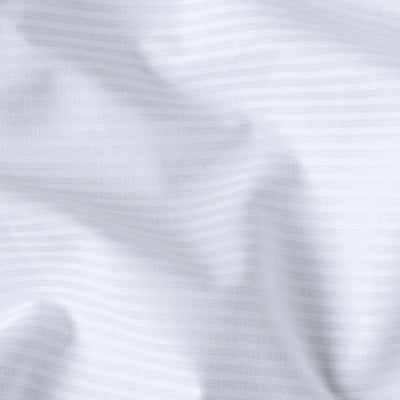 Fabric Pandit Fabric Men's White Plain Stripes Pattern Cotton Satin Dobby Luxury Shirting Fabric (Width 58 inch)