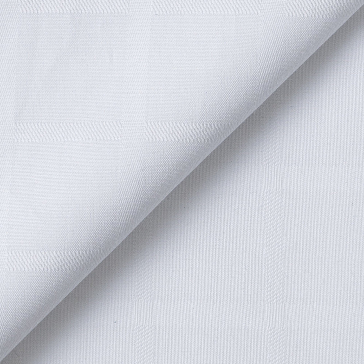 Fabric Pandit Fabric Men's White Solid Checks Cotton Satin Dobby Luxury Shirting Fabric (Width 58 inch)