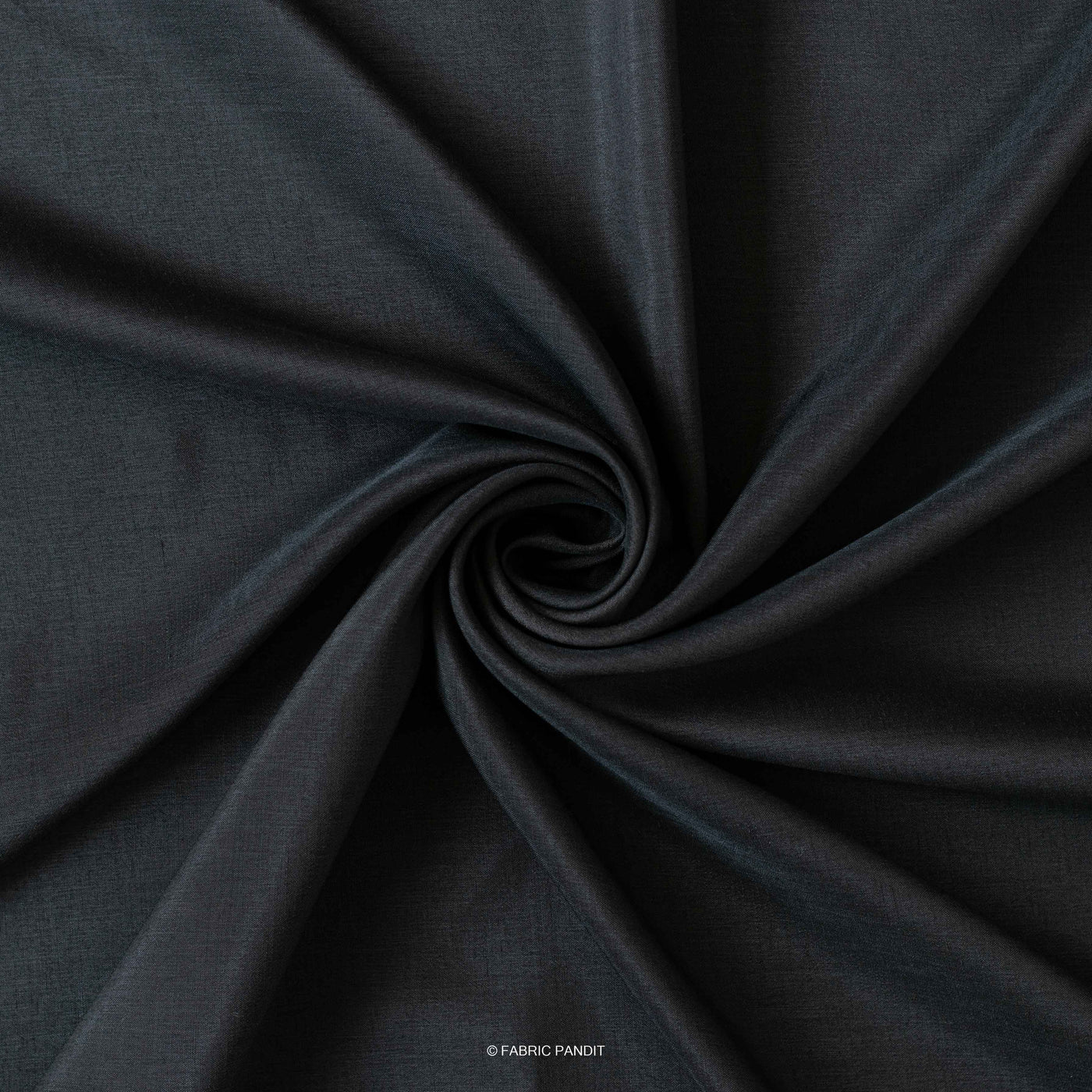 Fabric Pandit Fabric Midnight Black Plain Soft Poly Muslin Fabric (Width 44 Inches)