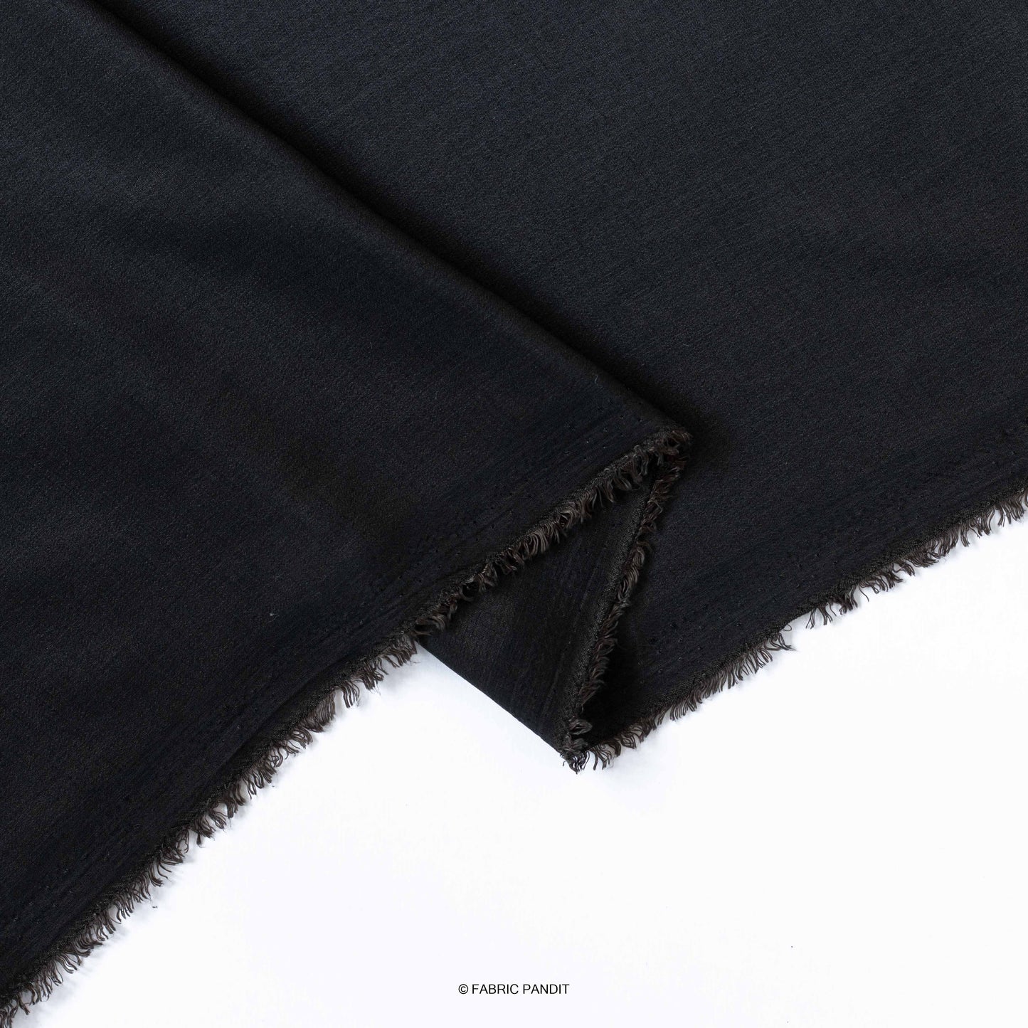 Fabric Pandit Fabric Midnight Black Plain Soft Poly Muslin Fabric (Width 44 Inches)