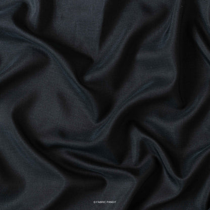 Fabric Pandit Fabric Midnight Black Plain Soft Poly Muslin Fabric (Width 44 Inches)